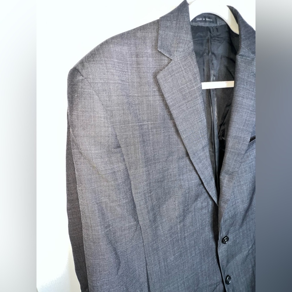Michael Kors Men’s 42 Reg 100% Wool Dark Gray Black Sport Coat Jacket 42R - Picture 7 of 16